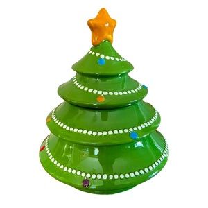 Pier 1 Vintage Christmas Cookie Jar - Perfect!
